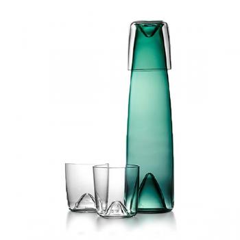 Carafe Matura aquamarine and 2 glasses